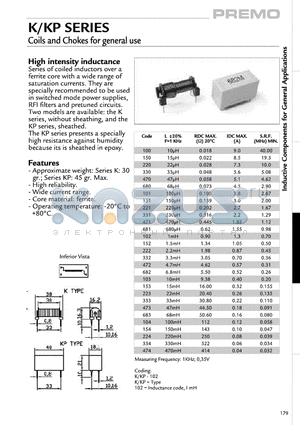 KP-102 datasheet - Coils and Chokes for general use