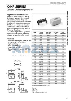 KP-103 datasheet - Coils and Chokes for general use