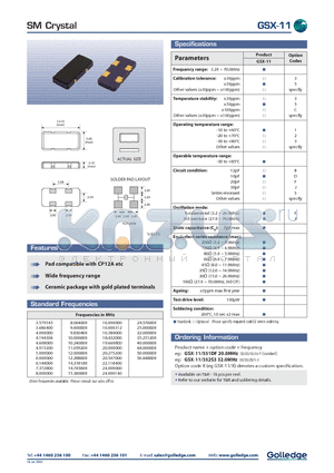 GSX-11 datasheet - CRYSTAL