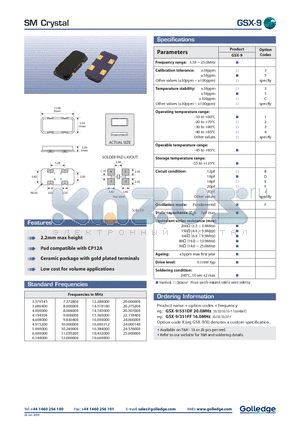 GSX-9351FF datasheet - SM Crystal