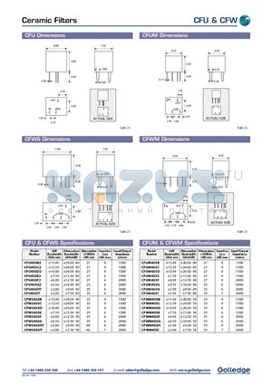 CFUCG455E datasheet - CERAMIC FILTERS