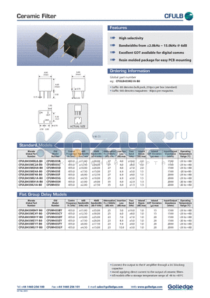 CFULB455KE4A-B0 datasheet - Ceramic Filter