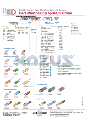 5SB200CIWR7-2V-AC datasheet - DOUBLE CONTACT TYPE MINIATURE BASELED LAMPS