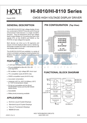 HI-8110QIF datasheet - CMOS HIGH VOLTAGE DISPLAY DRIVER