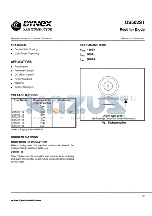 DS502ST12 datasheet - Rectifier Diode