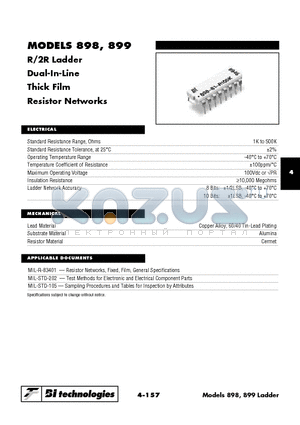 898-10-R10K datasheet - R/2R Ladder Dual-In-Line Thick Film Resistor Networks