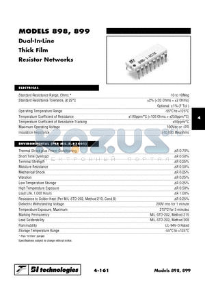 898-1-R220F datasheet - Dual-In-Line Thick Film Resistor Networks