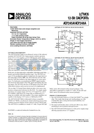 AD7245ATE datasheet - LC2MOS 12-Bit DACPORTs