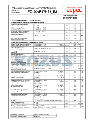 FZ1200R17KE3_B2 datasheet - IGBT-modules