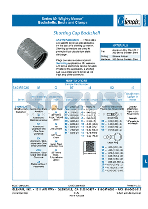 340MS026CN06-502-6 datasheet - Backshells, Boots and Clamps