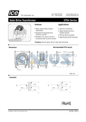 GT04-122-189-_ datasheet - Gate Drive Transformer
