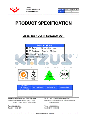 CSPR-N30ASB4-A0R datasheet - LED