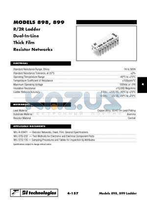 899-10-R10K datasheet - R/2R Ladder Dual-In-Line Thick Film Resistor Networks