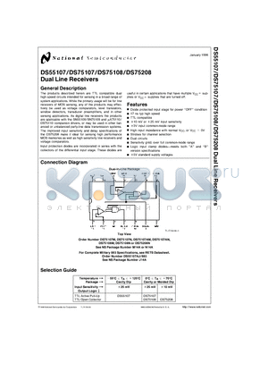 DS75107AN datasheet - Dual Line Receivers