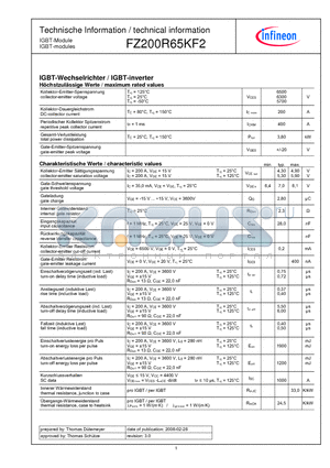 FZ200R65KF2 datasheet - IGBT-modules