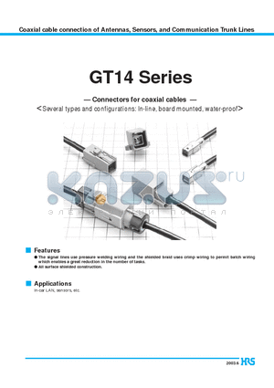 GT14-22/3.4-4.4SC datasheet - Coaxial cable connection of Antennas, Sensors, and Communication Trunk Lines