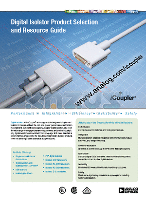 AD7401 datasheet - Digital Isolator Product Selection and Resource Guide