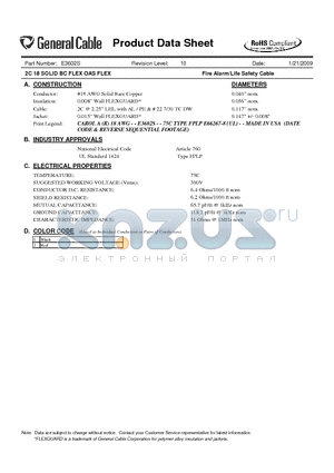 E3602S datasheet - 2C 18 SOLID BC FLEX OAS FLEX