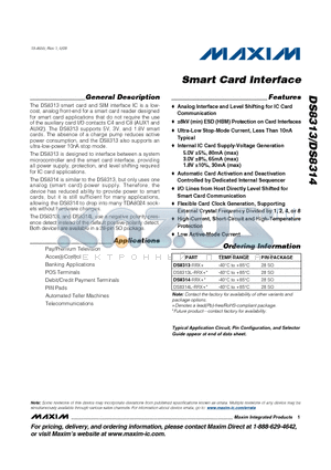 DS8313-RRX+ datasheet - Smart Card Interface