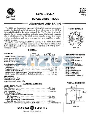 8CN7 datasheet - DUPLEX-DIODE TRIODE