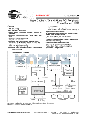 CG4973AT datasheet - hyperCache TM / Stand-Alone PCI Peripheral Controller with USB