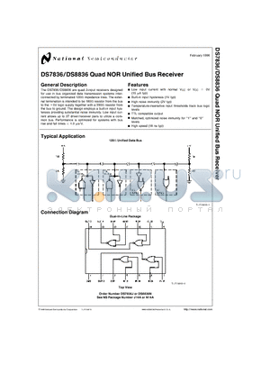 DS8836N datasheet - Quad NOR Unified Bus Receiver