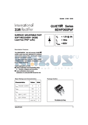 8EWF06SPBF datasheet - SURFACE MOUNTABLE FAST SOFT RECOVERY DIODE