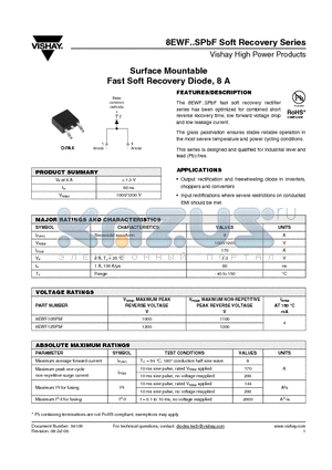 8EWF10STRLPBF datasheet - Surface Mountable Fast Soft Recovery Diode, 8 A
