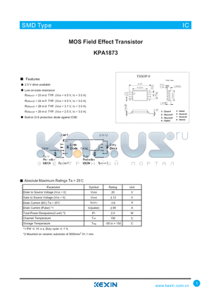 KPA1873 datasheet - MOS Field Effect Transistor