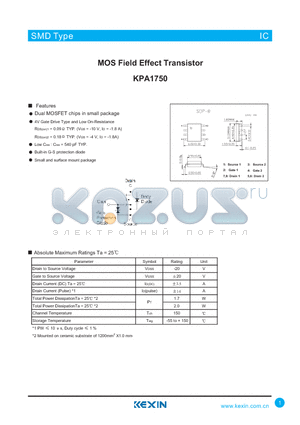 KPA1750 datasheet - MOS Field Effect Transistor
