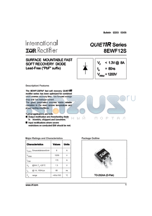 8EWF12STR datasheet - SURFACE MOUNTABLE FAST SOFT RECOVERY DIODE