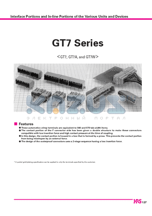 GT7A-42DP-DS datasheet - Interface Portions and In-line Portions of the Various Units and Devices