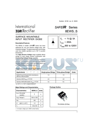 8EWS08STRL datasheet - SURFACE MOUNTABLE INPUT RECTIFIER DIODE