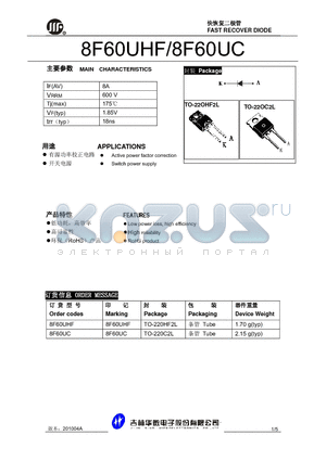 8F60UHF datasheet - FAST RECOVER DIODE