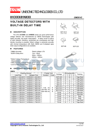 8HNXXG-H-T92-E-R datasheet - VOLTAGE DETECTORS WITH BUILT-IN DELAY TIME