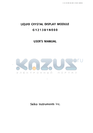 G1213B1N000 datasheet - LIQUID CRYSTAL DISPLAY MODULE