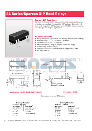 8L01-05-001 datasheet - Spartan DIP Reed Relays