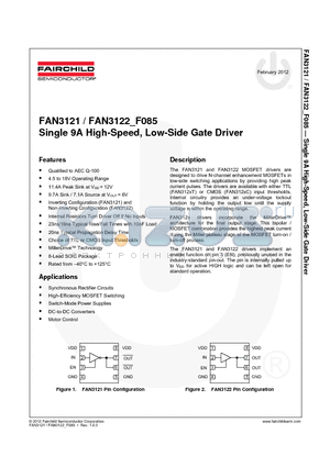 FAN3121_12 datasheet - Single 9A High-Speed, Low-Side Gate Driver