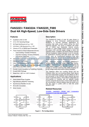 FAN3225CMX_12 datasheet - Dual 4A High-Speed, Low-Side Gate Drivers