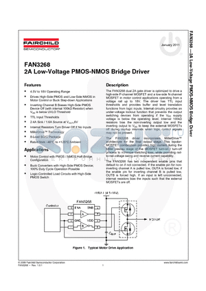 FAN3225T datasheet - 2A Low-Voltage PMOS-NMOS Bridge Driver