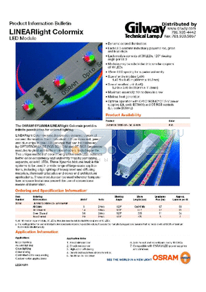 GTL-OS-51512 datasheet - Product Information Bulletin LINEARlight Colormix LED Module