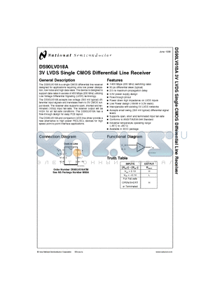 DS90LV018ATM datasheet - 3V LVDS Single CMOS Differential Line Receiver