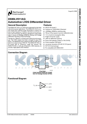 DS90LV011AQ datasheet - Automotive LVDS Differential Driver