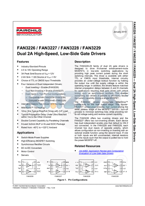 FAN3226TMPX datasheet - Dual 2A High-Speed, Low-Side Gate Drivers