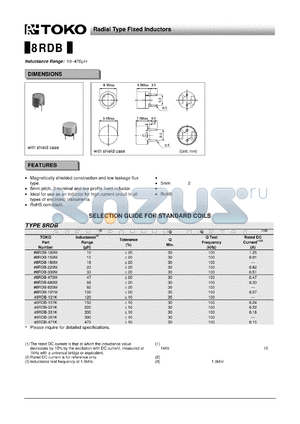8RDB-101M datasheet - Radial Type Fixed Inductors