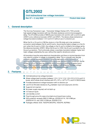 GTL2002DP datasheet - 2-bit bidirectional low voltage translator