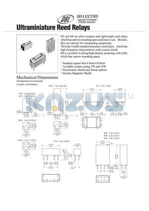 8R-2E22EO datasheet - ULTRAMINIATURE REED RELAYS