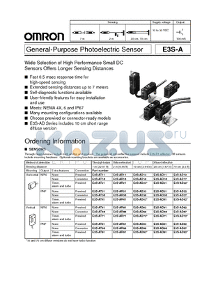 E3S-AD13 datasheet - General-Purpose Photoelectric Sensor