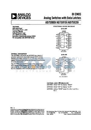 AD7590DITQ datasheet - DI CMOS ANALOG SWITCHES WITH DATA LATCHES