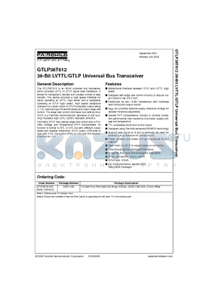 GTLP36T612 datasheet - 36-Bit LVTTL/GTLP Universal Bus Transceiver